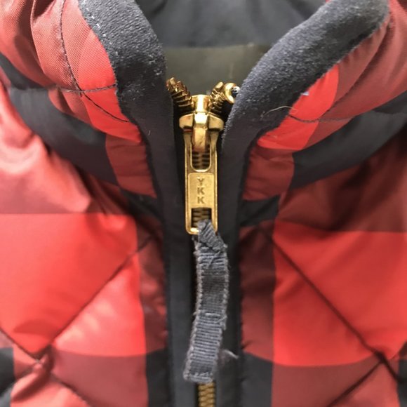 J. Crew Red & Black Plaid Excursion Buffalo Check Puffer Vest - Picture 10 of 16